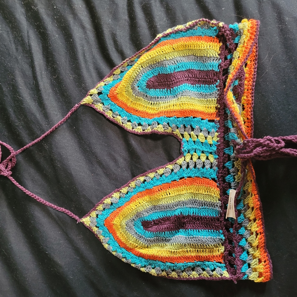 Colorful Crochet Halter Top - Picture 2 of 4